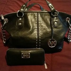 Large Michael Astor" Satchel wallet included